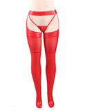 New Black & Red Sexy Faux Leather Stockings