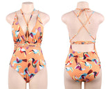 New Deep V Tie Up Bathing Suit Monokini Multiple Wearing Way One Piece Swimsuit