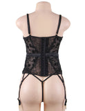 Plus Size With Farawlaya Exquisite Lace Garter Lingerie With Underwire