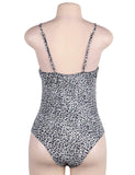 Plus Size Charming Leopard Design Sling Bodysuit Egypt