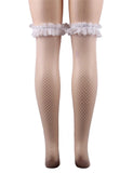 Red Fence Net Thigh Stocking