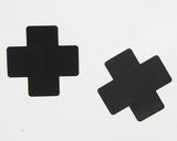 New 10 Pairs in One Bag Black Cross Nipple Hiding Stickers