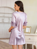 New Fashionable Silk Embroidery Casual Nightdress