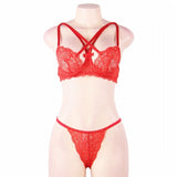 High Quality Beautiful Lingerie Lace Bra Set With Steel Ring