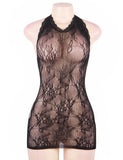 Mesh Hollow-out Backless Mini Chemise Dress With Farawlaya