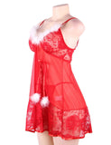 Red Christmas Soft Lace Plush Decoration Babydoll