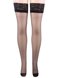Black Thigh High Flower Lace Silicone non-slip Stocking
