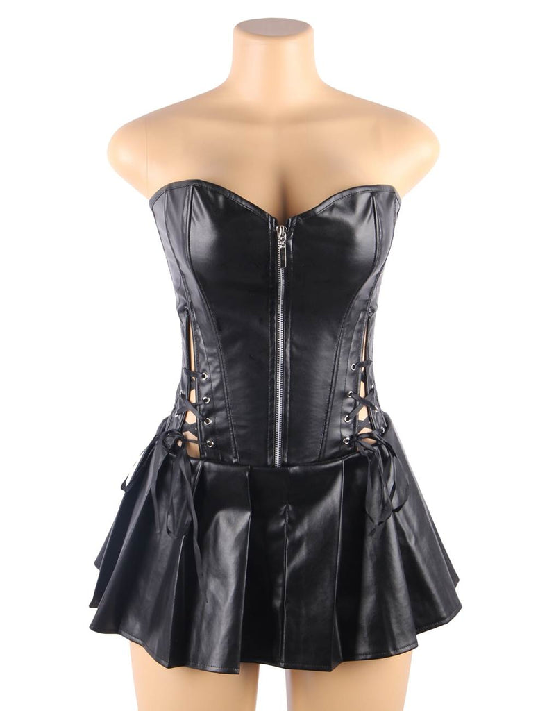 New Leather corset with dress