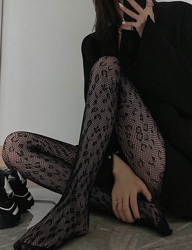 Black Sexy Leopard Egypt Fishnet Pantyhose