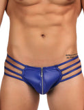 Mens Synthetic Leather Sexy Zipper Panties