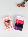 New Open Crotch Floral Lace Panty 4in1 Box