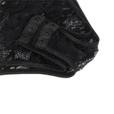 Crotch Open Black & White & Tan Lace High Quality Eyelash Lace Splice Sexy Bodysuit With Farawlaya