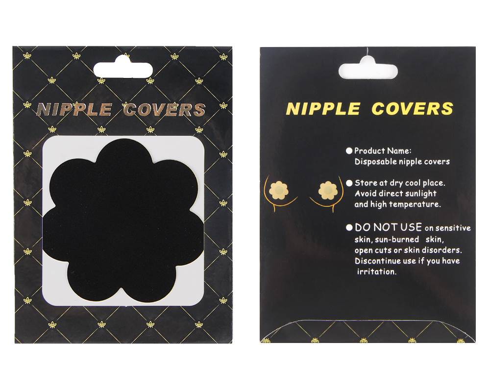 New 10 Pairs in One Bag Wholesale Black Flower Nipple Cover