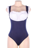 New Deep V Back Cross Design Crotch Open Sexy Cat Maid Suit