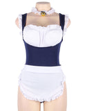 New Deep V Back Cross Design Crotch Open Sexy Cat Maid Suit