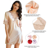 New Fashionable Silk Embroidery Casual Nightdress
