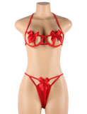 2Pcs Harness Sexy Bow Bra and Panty Lingerie Egypt Set with Underwire