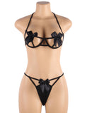 2Pcs Harness Sexy Bow Bra and Panty Lingerie Egypt Set with Underwire