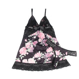 With Farawlaya Floral Print Lace-up Babydoll Without Underwire