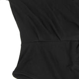 Crotch Open Black Polka dot mesh Long Sleeve Deep V Fashion Bodysuit With Farawlaya