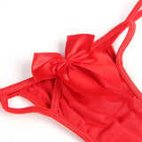 New 2Pcs Harness Sexy Bow Bra and Panty Lingerie Set with Underwire With Farawlaya