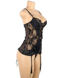 Delicate lace Stitching Exquisite metal buckle Gartered Lingerie With Underwire With Farawlaya