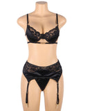 Delicate lace Stitching Exquisite metal buckle Bra And Garter Panty Egypt Set