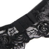 Floral Embroidery Underwire Garter Lingerie Set