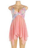 New Flower Decoration Loose Comfortable Open Front Babydoll