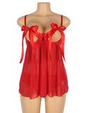 Red Sexy Silk Bow-Knot Holollow Out Bra Open Back Side Backbydoll Egypt