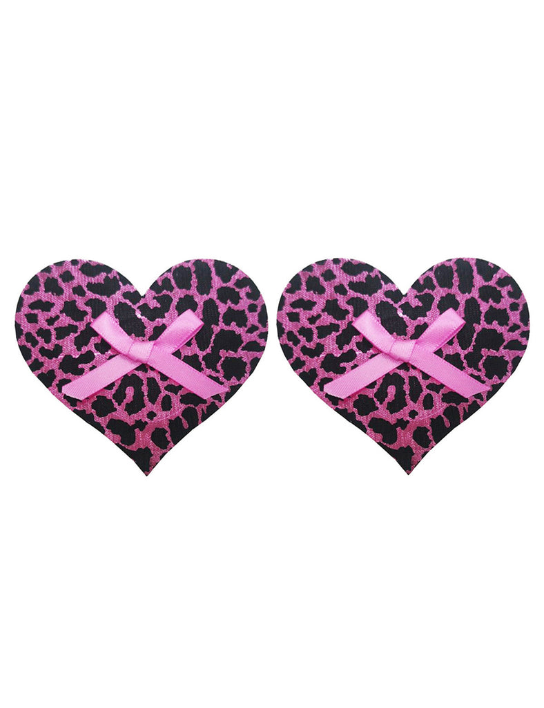 Leopard Print Bow-Knot Pink Nipple Cover