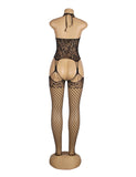 Halter Sexy Floral Patterns Hollow Out Netted Bodystocking