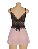 V Neck Leopard Print Lace Stitching Strap with Flower Babydoll