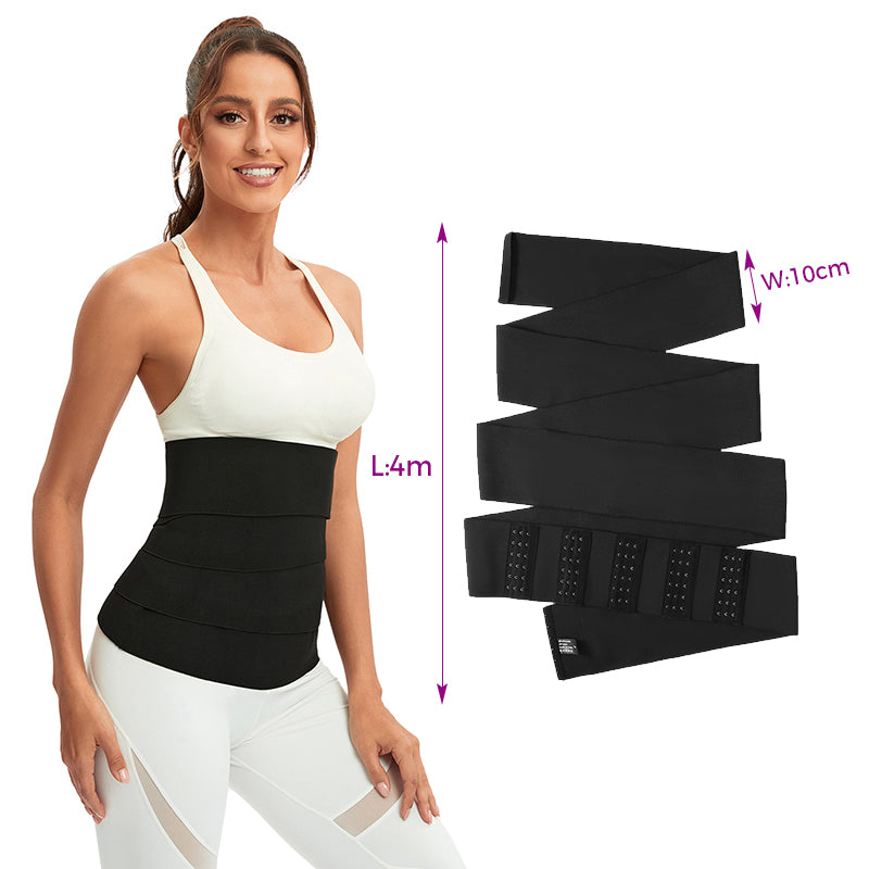 Black Nylon Magic Sticks Waist Wrap Shapper
