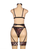 New Sexy Leopard Print Sexy Garter Bra Set