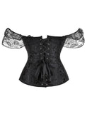 off Shoulder 12 Pieces Plastic Bones Lace Corsets with Panties