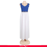 Glamorous Sleeveless White Blue Maxi Dress Egypt