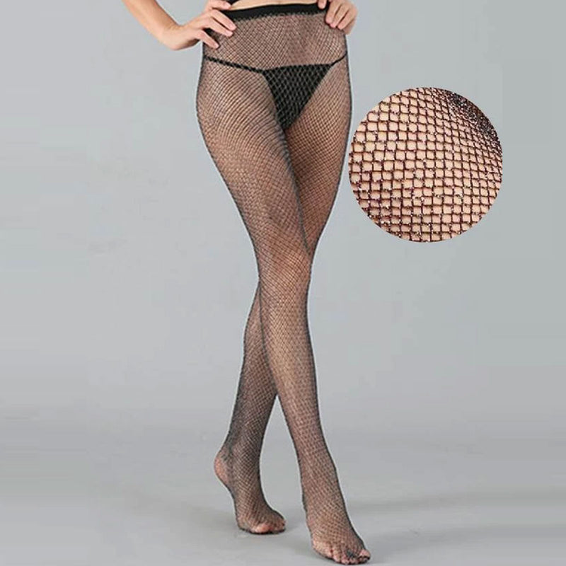 Fashion Black Sparkle Fishnet Stocking