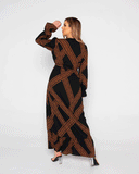 Trendy  Long Brown Dress