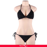 Black Lively Multi-layered Ruffled Sexy Bikini Set