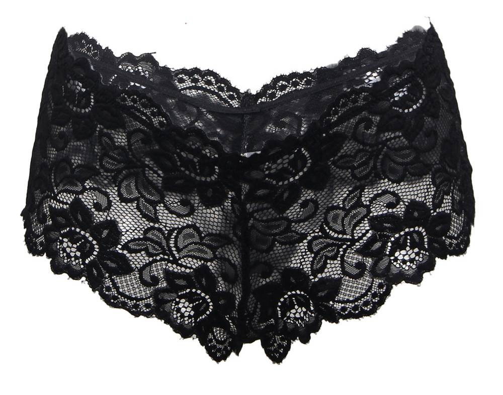Black Sexy Floral Lace Panty