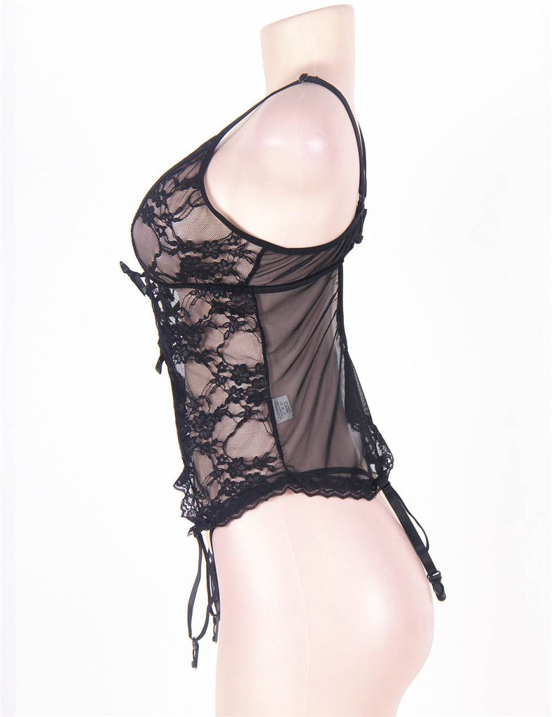 On Sale Black Teddy With Lace Handcuff