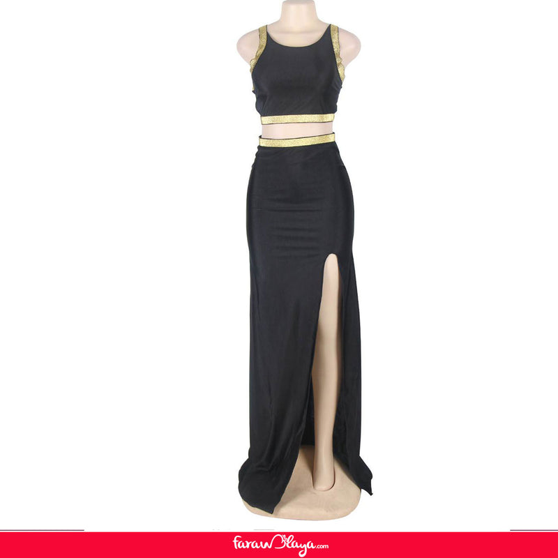 Black Cross-strapped Gown