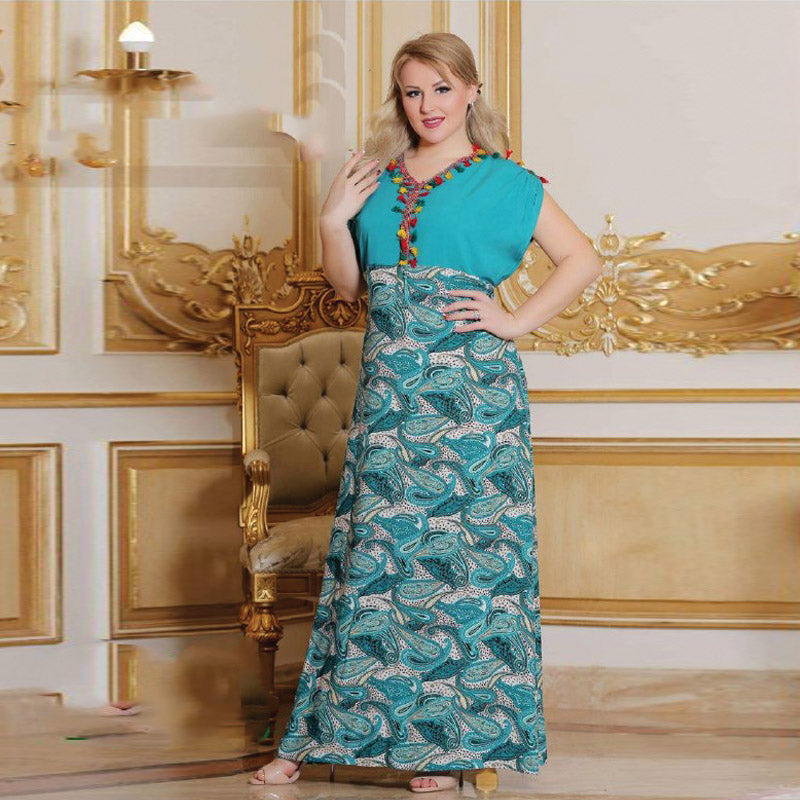 Summer Maxi Dress with Paisley Pattern