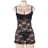 Lace Mesh Lingerie With Round Back