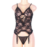 Lace Round Open Back Teddy Lingerie