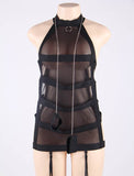 Banded Mesh Chemise With Chains