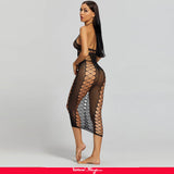 Sexy Fishnet Hollow Out Long Lingerie Babydolls