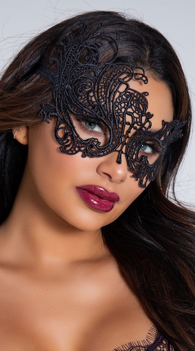 Tether Black Lace Eye Mask