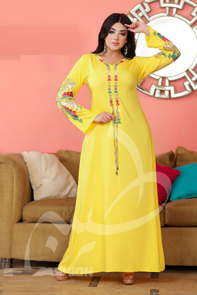 Elegant Abaya Material Marasi Gold Cotton